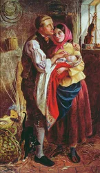 Der blinde Korbmacher mit seinem ersten Kind, 1858