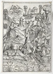 Der Schatzbehalter: Moses von der Tochter des Pharao gefunden, recto, 1491