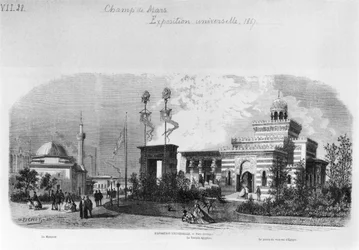 Die ausländischen und östlichen Abteilungen der Weltausstellung auf dem Champ-de-Mars in Paris, Juni 1867