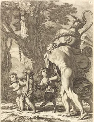 Bacchanal mit Figuren, die eine Vase tragen