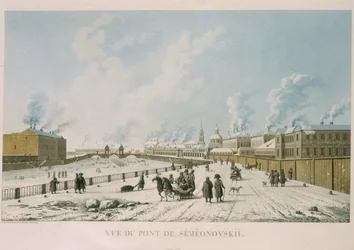 Die Semyonovsky-Brücke in Sankt Petersburg, 1813
