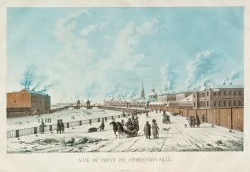 Die Semyonovsky-Brücke in Sankt Petersburg