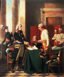 Unterzeichnung der Konvention von Alexandria nach dem französischen Sieg in der Schlacht von Marengo, 15. Juni