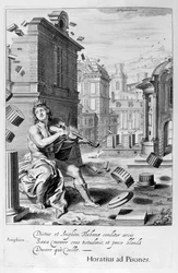 Amphion baut die Mauern von Theben durch die Musik seiner Geige, 1655