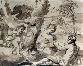 Liebe, ein Schäfer und eine Nymphe