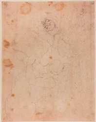 Figurenstudien, teilweise aus der Vertreibung aus dem Paradies in der Sixtinischen Kapelle