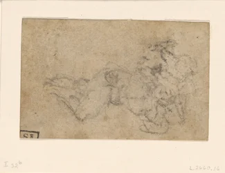 Michelangelo - David und Goliath. Verso Architekturstudien, ca. 1550-1556, I, 32b