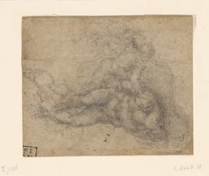Michelangelo - David und Goliath. Verso Architekturstudien, ca. 1550-1556, I, 32d