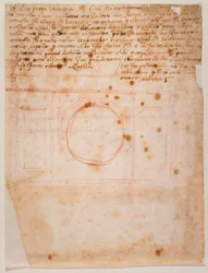 Skizzen für die Trommel der Kuppel von Santa Maria del Fiore und Brief an den Kardinal von Bibbiena