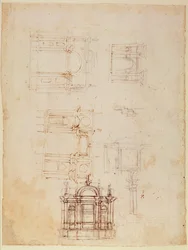 Studien für architektonische Komposition in Form eines Triumphbogens, ca. 1516
