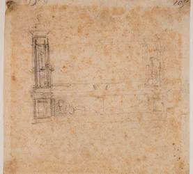 Studie einer Doppelgrabwand für die Neue Sakristei