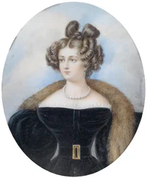 Bildnis einer Dame in schwarzem Kleid und Pelzstola