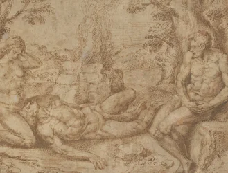 Adam und Eva trauern um den Tod Abels, ca. 1576