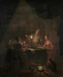 Eine musikalische Gesellschaft bei Kerzenlicht