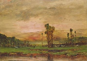 Abendlandschaft mit einer Rinderherde bei Jouy-en-Josas, 1881