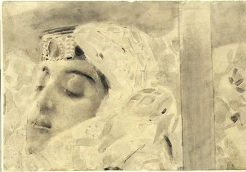 Tamara im Sarg. Illustration zum Gedicht Der Dämon von Michail Lermontow, 1890-1891