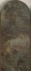 Venus, Amor und Paris Triptychon: Das Urteil des Paris, Mittelteil, 1893