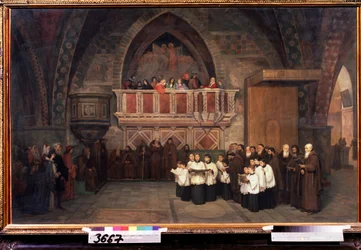 Vesper in der Kirche des heiligen Franz von Assisi, Italien