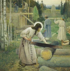 Heiliger Sergius arbeitet Triptychon, Mittlerer Teil, 1896