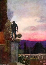 Sonnenuntergang, das Achilleion, Korfu