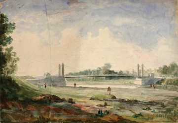Hängebrücke über den Arno, nahe den Cascine, Florenz