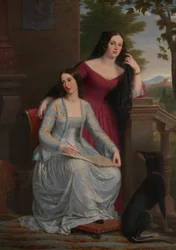 Zwei Frauen in einer italienischen Landschaft