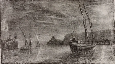 Ohne Titel (Boote im Hafen)