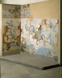 Minoische Kunst: „Affen“ Fresko aus Akrotiri auf Santorini. 16. Jahrhundert v. Chr.