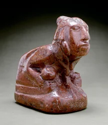 Menschliche Effigie-Pfeife, Cahokia, 1000-1300