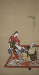 Samurai und Wakashu, frühes 18. Jahrhundert