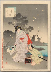 Glühwürmchen jagen, eine Dame der Tenmei-Ära 1781-1789, 1894
