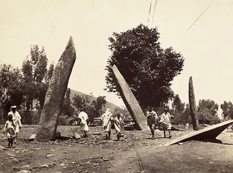 „Ein Imperium aufbauen“ im faschistischen Zeitalter: Standort, an dem einst der Obelisk von Axum stand, jetzt nach Rom verlegt, 09/05/1936