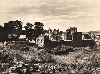 „Ein Imperium aufbauen“ im faschistischen Zeitalter: das Schloss von König Fasiladas in Gondar, Äthiopien, 09/05/1936