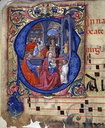 Ms 543 f.114v Historisierte Initiale 