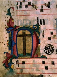 Ms 543 f.121v Historisierte Initiale 