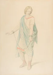 Die Sopranistin Karoline Hetzenecker in der Rolle des Sesto in La Clemenza di Tito, ca. 1848