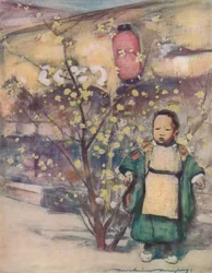 Ein kleiner japanischer Junge, um 1887