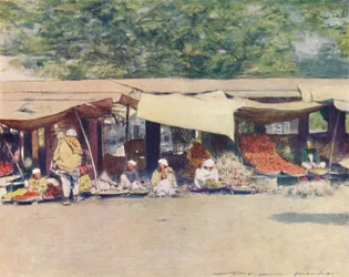 Markttag in Peschawar, 1905