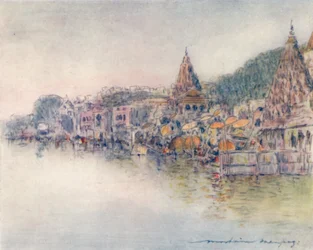Am Ufer des heiligen Flusses, Benares, 1905