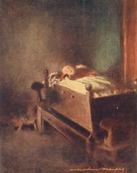 Die Wiege (Farblithographie)