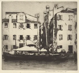 Boote auf einem Kanal, venezianische Insel