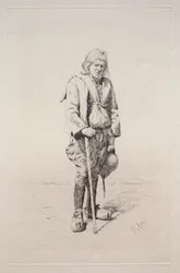 Mann mit Spazierstock