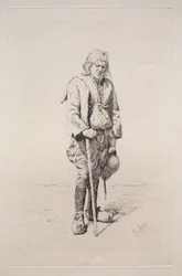 Mann mit Spazierstock