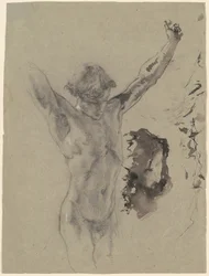 Studie der Figur und des Kopfes Christi in „Christus am Kreuz und Maria Magdalena“