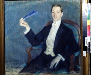 Porträt des Dichters Nikolay Gumilyov