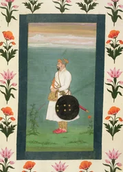 Stehende Figur eines Offiziers, aus dem Small Clive Album, ca. 1635-40