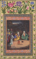 Eine nächtliche Versammlung, Folio aus dem Davis-Album, datiert 1664-65