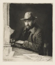 Porträt des Künstlers mit Hut, Nr. 2