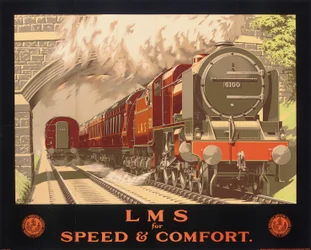 LMS für Geschwindigkeit und Komfort, Plakatwerbung für die London, Midland und Scottish Railway