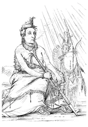Porträt von Black Moccasin, Häuptling der Minnetarees, 1841